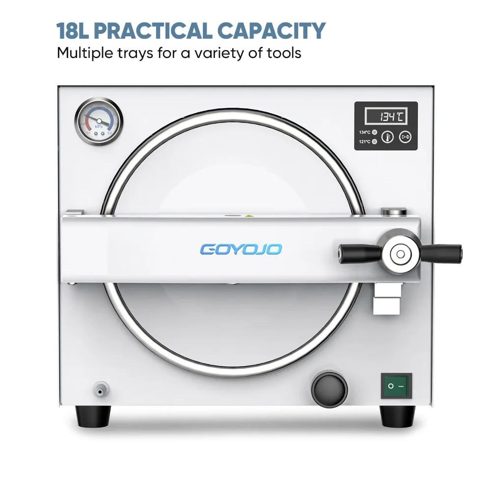 18L Tabletop Autoclave Sterilizer Digital Control Lab High Pressure Machine