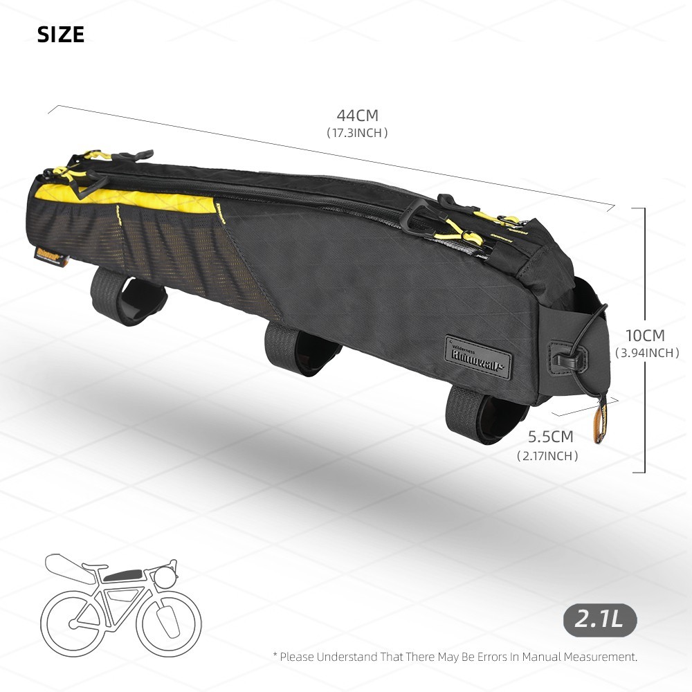 Rhinowalk BIke Large Top Tube Bag Water-Resistant Bikepack For MTB&Road Bike 1pc