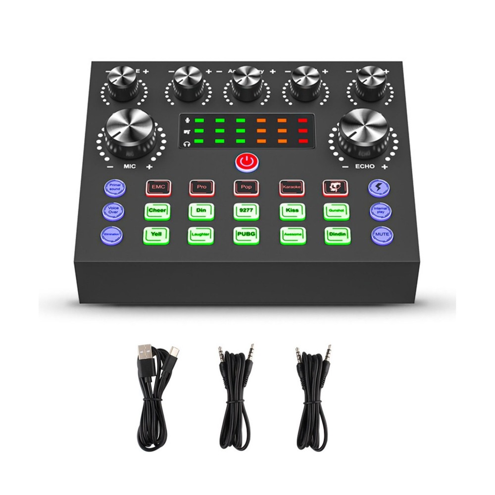 USB Interface External Sound Card Live Broadcast Microphone Audio Card Equipment