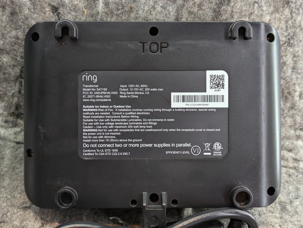🔥New/Open Box🔥 Ring Smart Lighting - Low Voltage Lighting Transformer Black