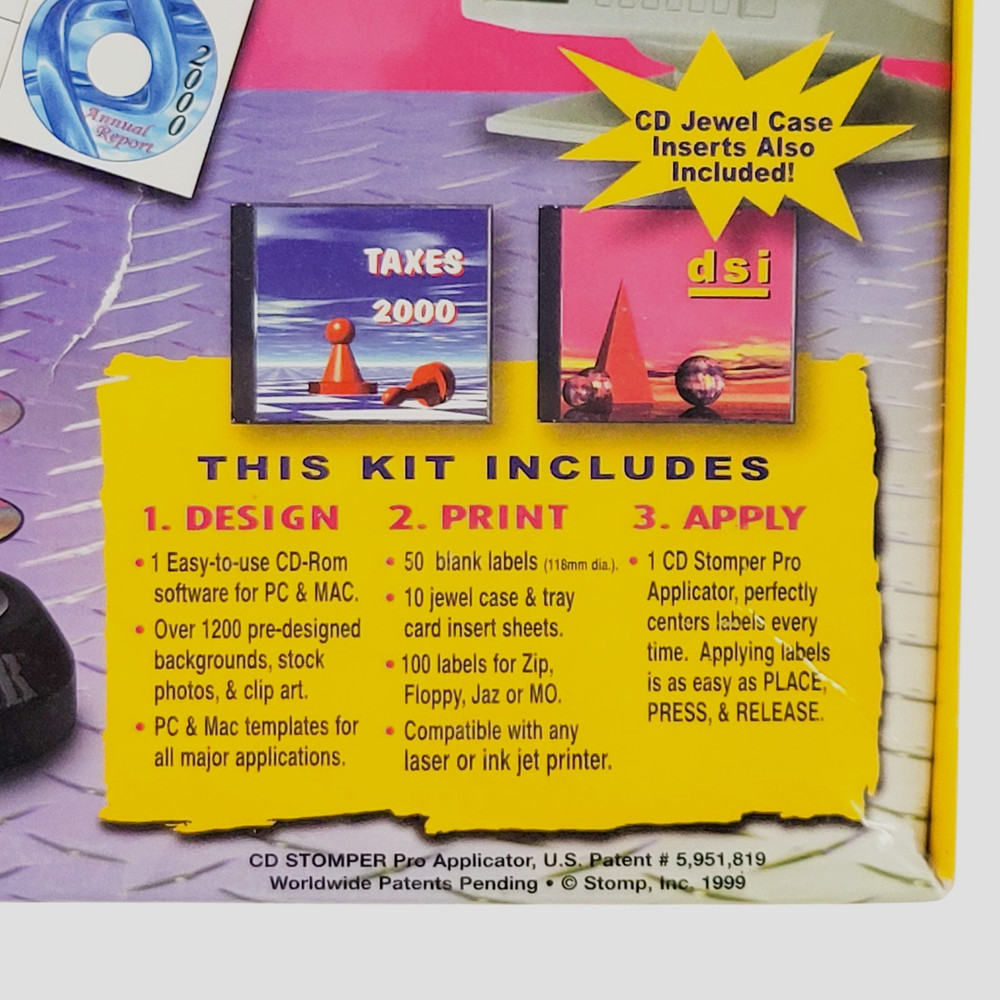 CD Stomper Pro CD Label System Design Applicator Kit PC Mac Software+Starter kit