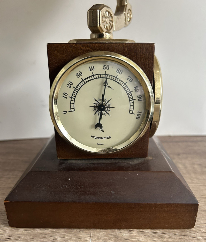 Beautiful Antique World Globe With Barometer, Hydrometer, & Thermometer