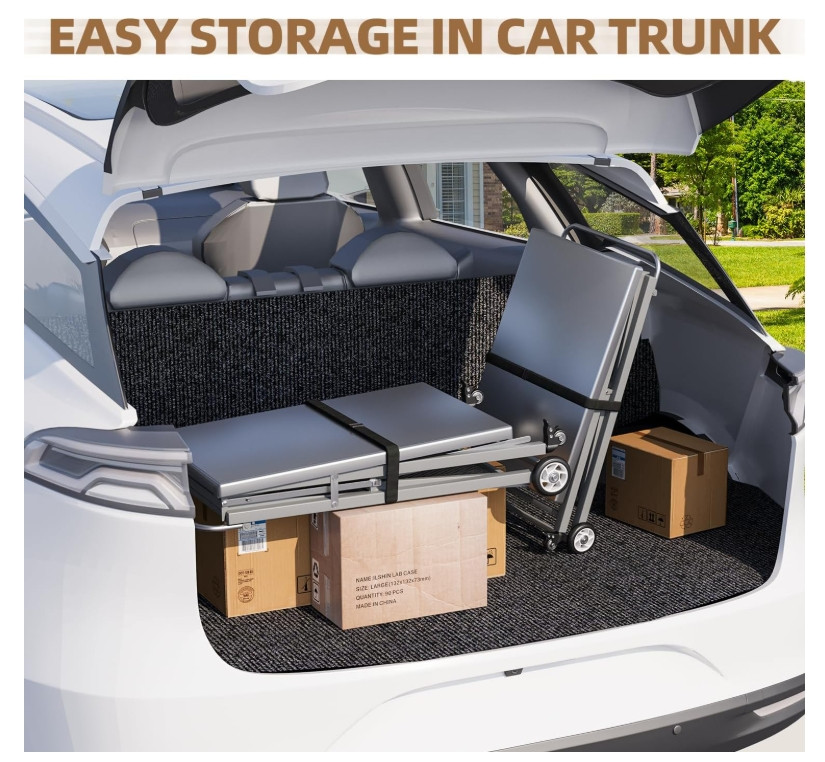 Outdoor Grill Cart Table Stainless Steel Pizza Oven Stand Trolley Table w/ Wheel