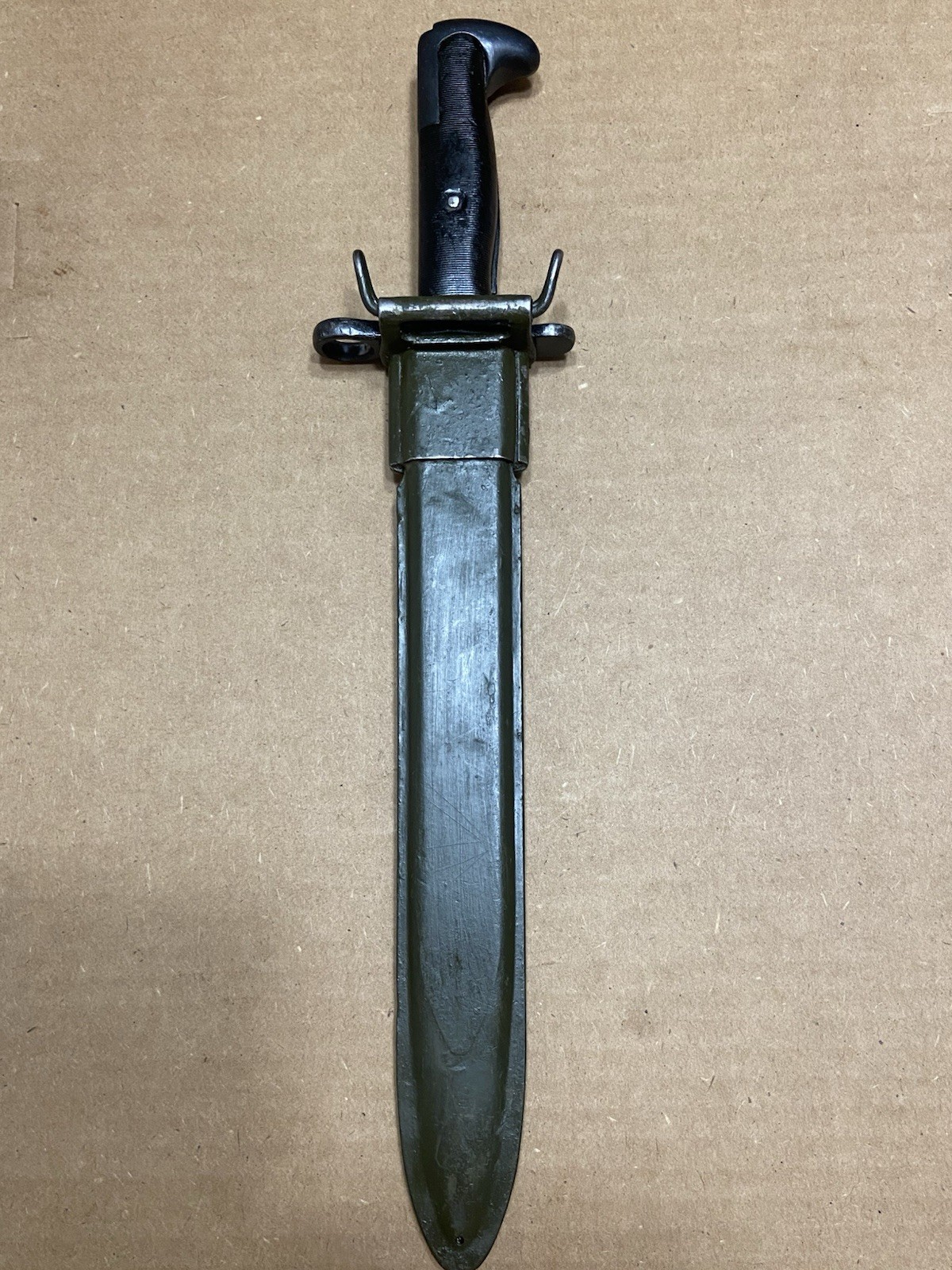 Original M1 Garand bayonet E US marked w/ E-US scabbard also fits 1903 NICE