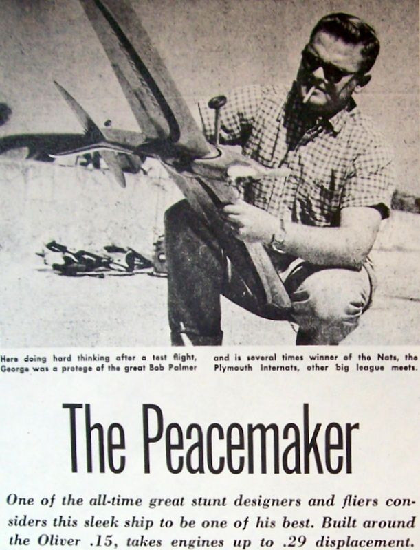 Two Aldrich PEACEMAKER PLANS + CONSTRUCTION ARTICLE for UC Stunt Model Airplane