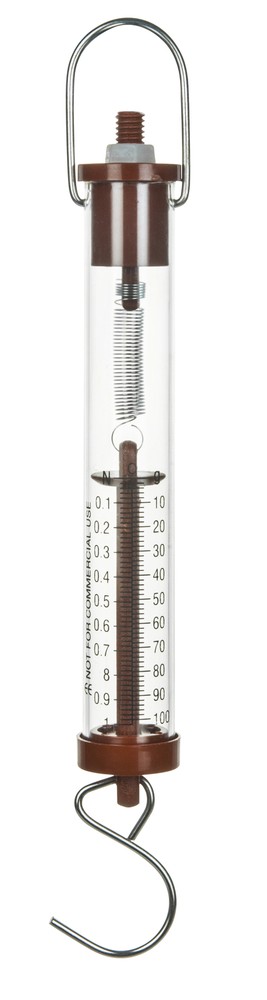 Newton Force Meter Spring Scale - Max Capacity 1N, 100gm, Dual Scale Labeled
