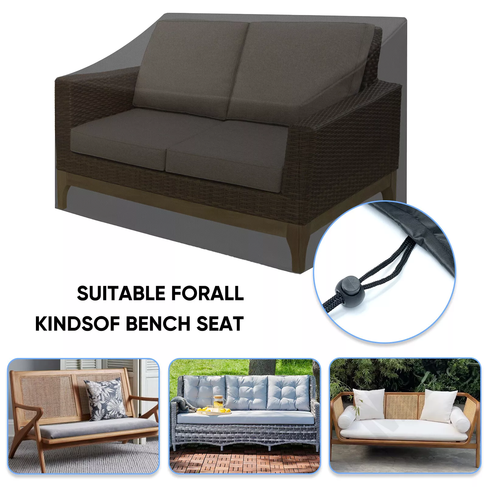 Waterproof Patio Loveseat Cover Outdoor Bench Furniture Sofa Couch 52Wx25Dx35H