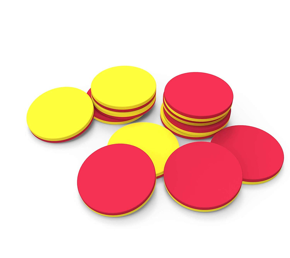 Plastic Math Counters for Kids, Red and Yellow Counters, Math Manipulatives for