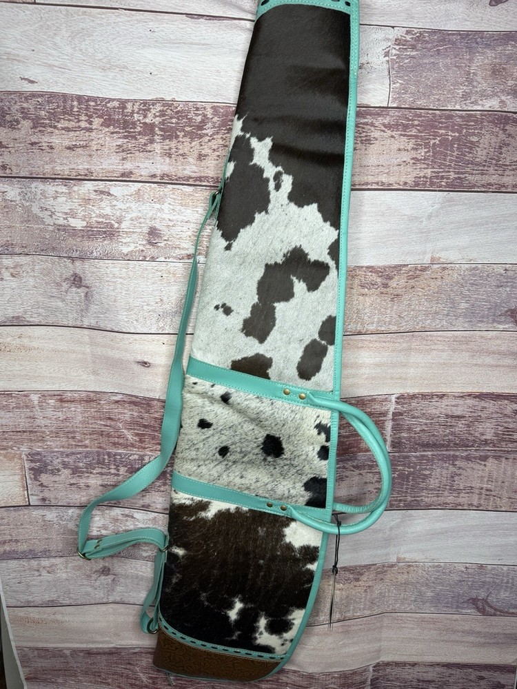 MYRA ~ TURQUOISE ~ LEATHER ~ COWHIDE ~ SOFT ~ RIFLE ~ STORAGE ~ CASE