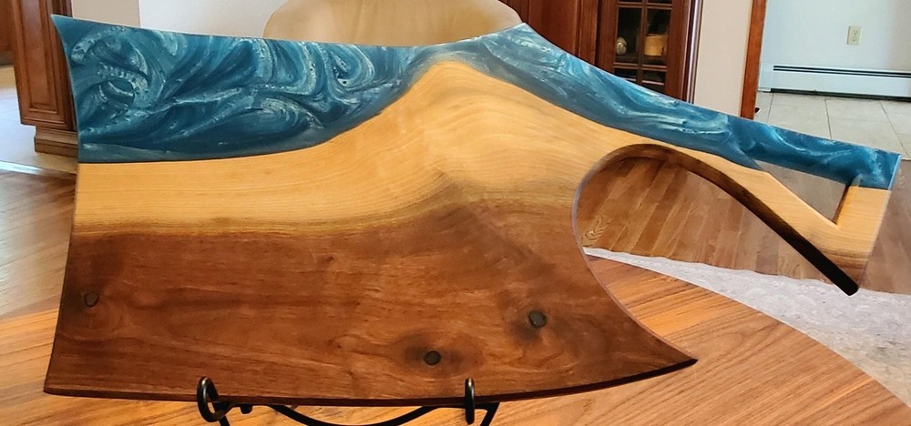 Walnut/ Blue Epoxy Charcutiere Board