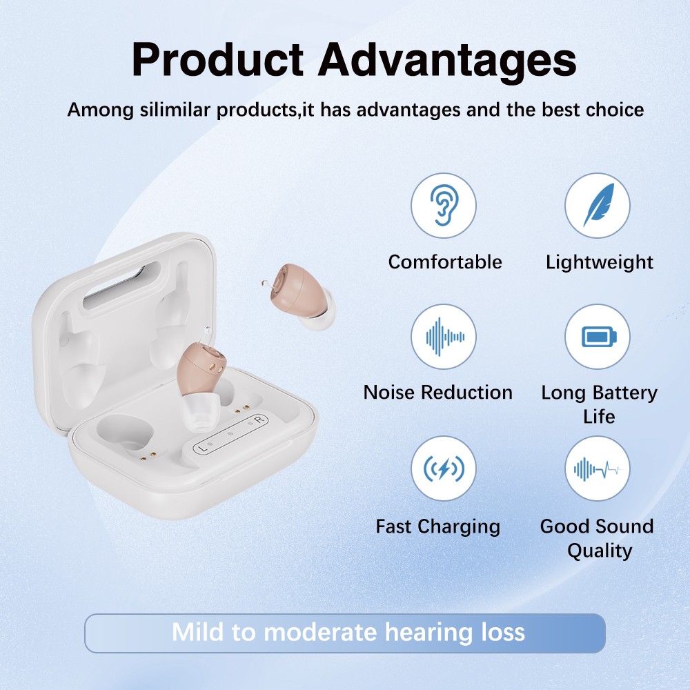 A Pair Hearing Aid Noise Reduction Virtually Invisible Hearing Loss Elderly