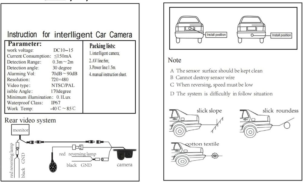 Dual Radar Sensor Backup Camera with Waterproof Design for Easy Installation