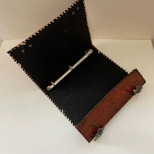 Leather 3 Ring Binder Grimoire Binder Leather Binder Cover Notebook Offic Folder