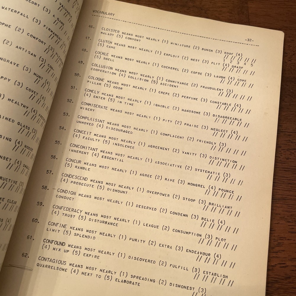 1942 ARCO Practice For Army Tests General Classification Test Vtg Book