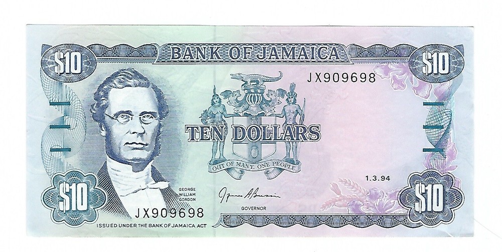 Jamaica - Ten (10) Dollars 1994