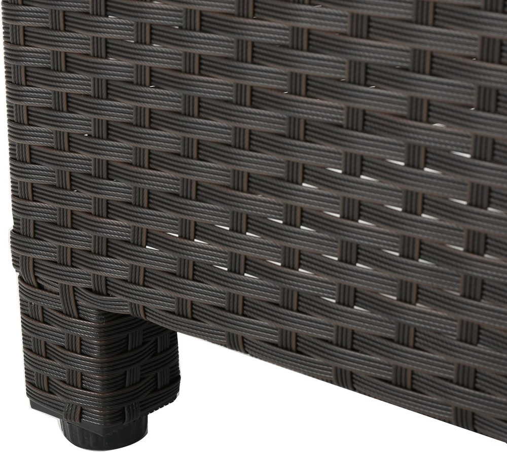 Puerta Outdoor Wicker Side Table, Dark Brown