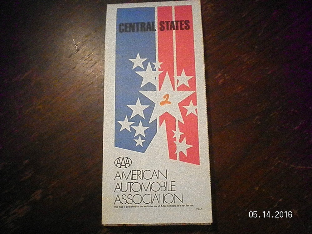 1974 CENTRAL STATES "AAA" ROAD MAP