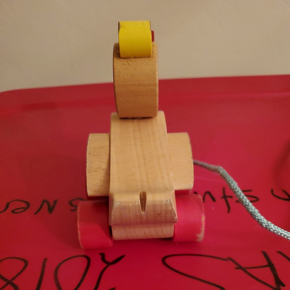 Vintage Wooden Pull Behind Duck Toy