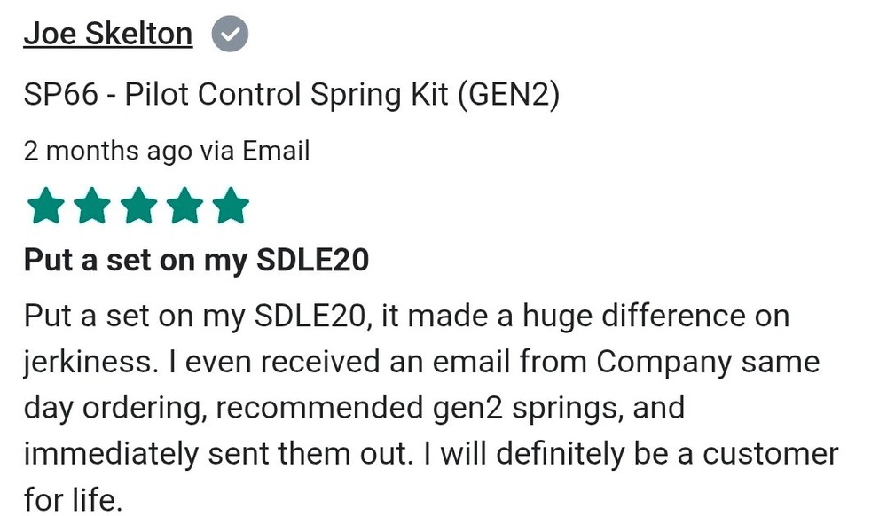 SDLE18 & SDLE20 Joystick Upgrade–Spring Mod w/Piston Protection
