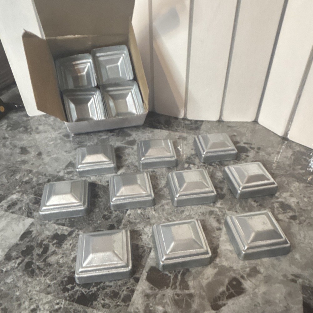 Shimeyao 24 Pcs Silver Iron 2x2 Square Deck Railing Post Caps