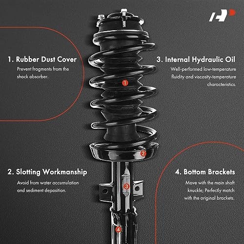 Front Pair (2) Complete Strut & Coil Spring Assembly Compatible with Saab 9-5