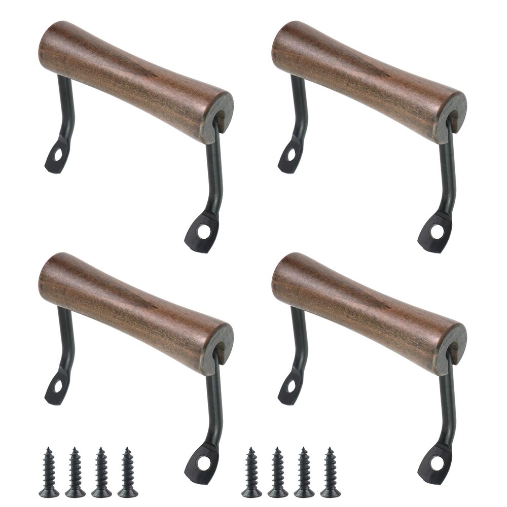 Crapyt 4 PCS Handles for Trays Serving Tray Box Pull Handle Bronze