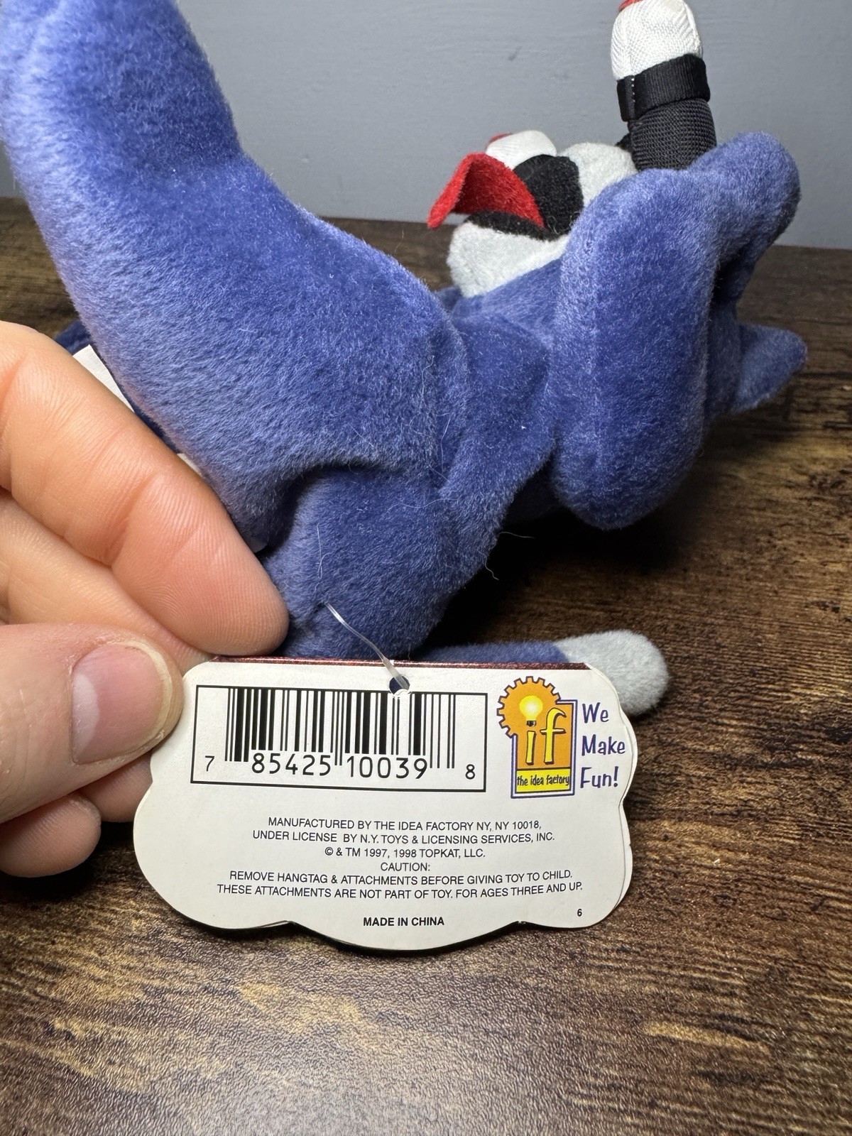 Idea Factory 1998 Meanies Series 2 Peeping Tom Cat Bean Bag Plush