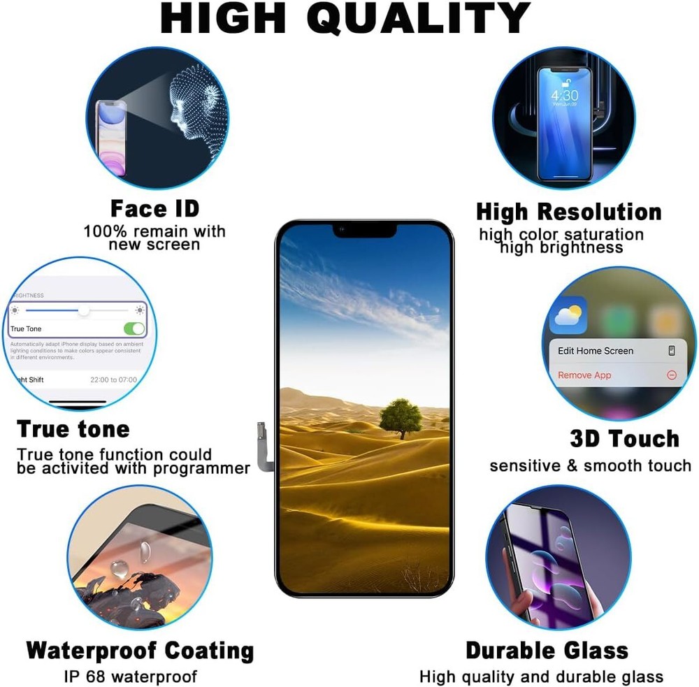For iPhone 14 LCD Display Touch Screen Full Digitizer Replacement Assembly Tool