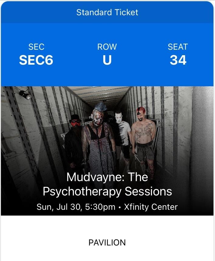 2 Tix Mudvayne July 30th