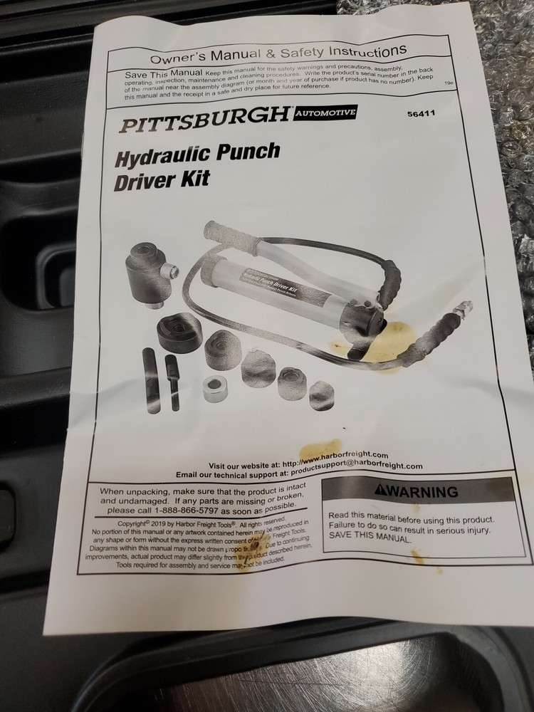 Pittsburgh Hydraulic Punch Driver Kit