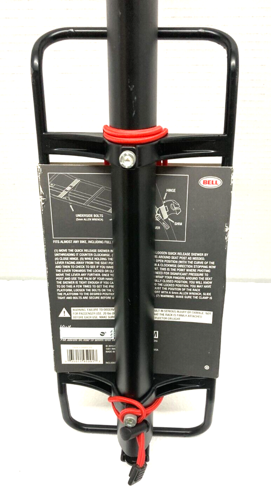 BELL Caddy 310 Quick Release Rear Bike Rack 20 lb. Adjustable Platform Bicycle