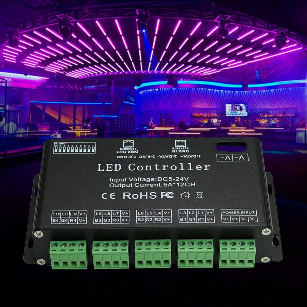 12 Channel Dmx Decoder Rgb Led Light Strip Controller Dmx512 Decoder Dimmer Driv