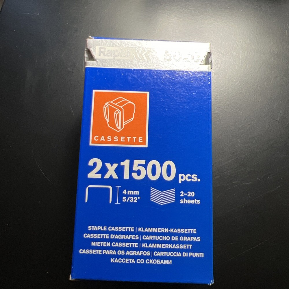 NIB RAPID 5020 STAPLE CASSETTE 2 X 1500 pcs.