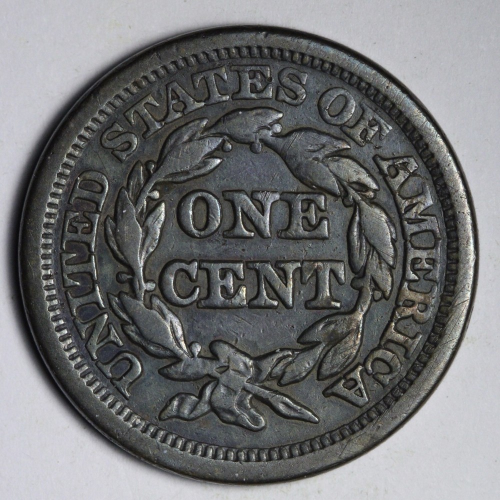1848 Braided Hair Large Cent VF E142 RCM