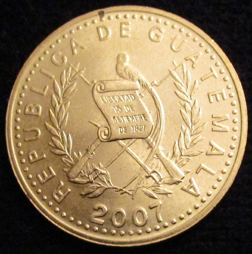 GUATEMALA, 50 CENTAVOS 2007, ORCHID, ORIGINAL LUSTER, UNCIRCULATED.