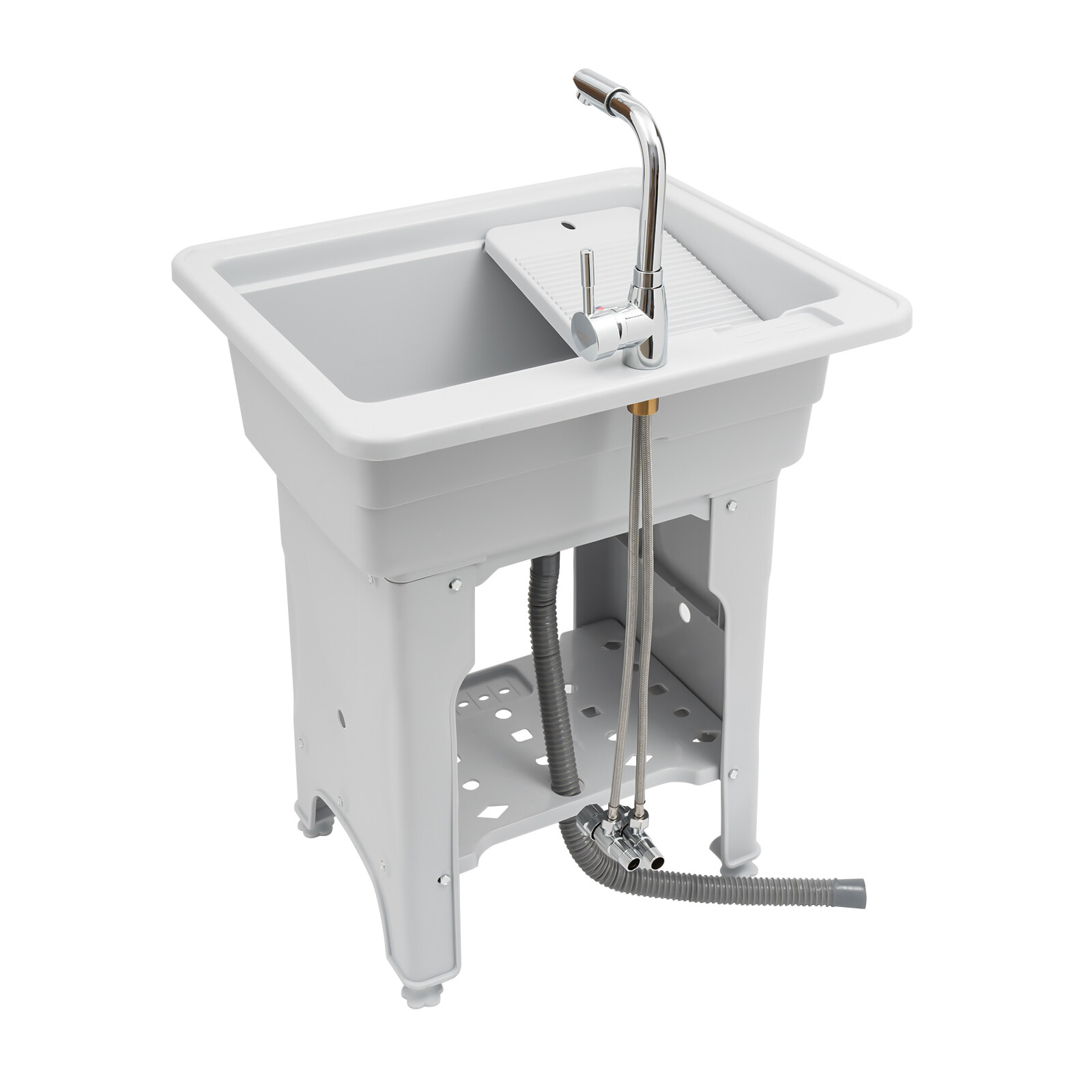 Utility Sink Laundry Tub with Faucet & Basement for Laundry Room Garage or Shop