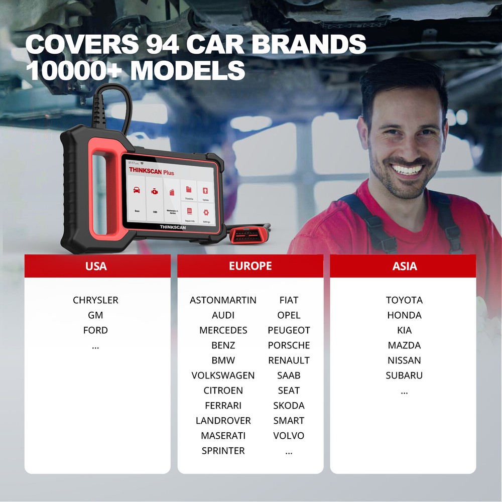 THINKSCAN Plus S7 Car 7 System OBD2 Scanner Code Reader Diagnostic Tool EPB OIL