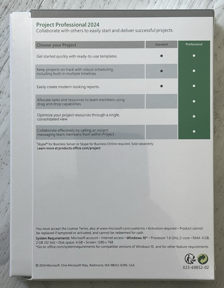 Microsoft Project 2024 Professional USB Kit & Key | Sealed - 1 PC Lifetime