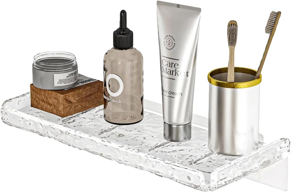 Shower Organizer, Wall Floating Shelf, Clear Wall Mounted Organizer for Bathroom