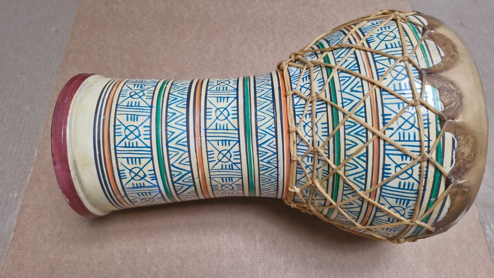 North African Moroccan Ceramic Hand Drum