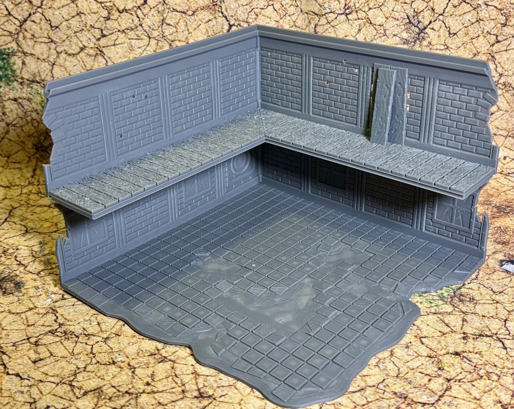 Plastic UKTC 40k Terrain Large L Ruin (1 Piece) - Easy stack system - Tournament