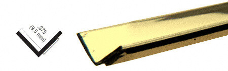 Brass 3/8" Plastic Reflective Inside Angle Molding - 24" Stock Length