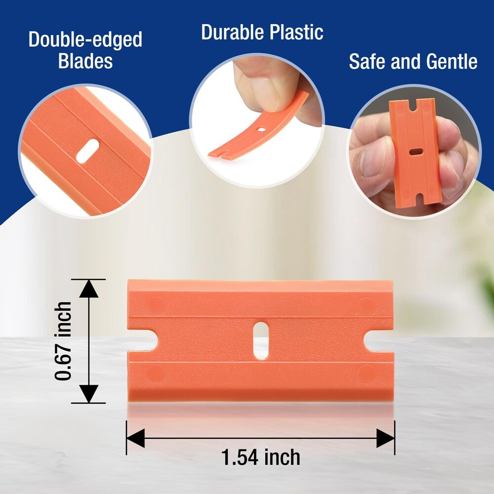 WORKPRO 200PC Double Edged Scraper Blade Plastic Razor Blade Sticker Removal Set