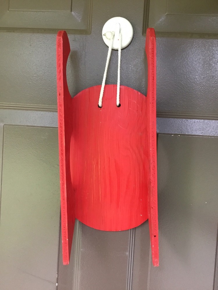Red Wooden Sled 18” Long