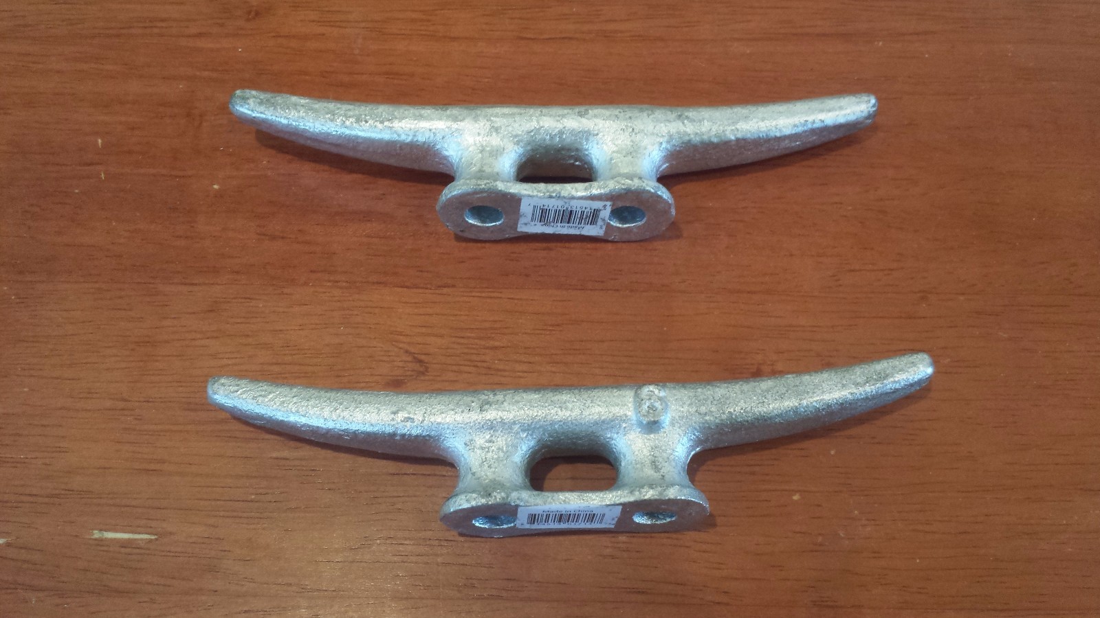 DOCK CLEAT Galvanized 6" - Lot of 2 - NEW! - hexagon mounting holes - six inches