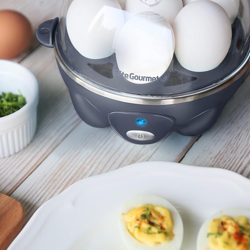 Egg Cooker Rapid Boiling Easy Peel Timer Multi Function Poacher Steamer New