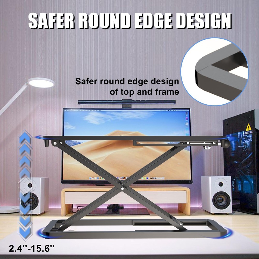 Keyboard Riser for Desk- 23.6’‘ Height Adjustable Standing Desk Conv