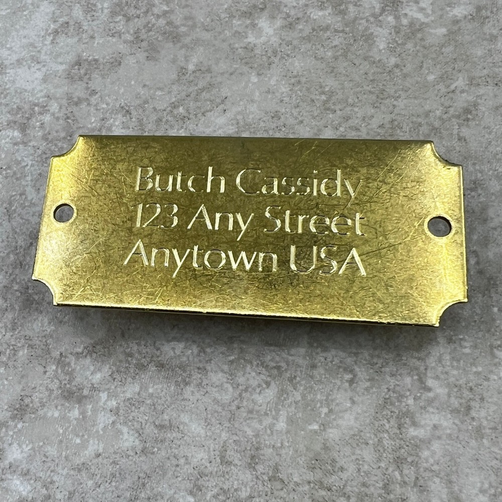 Custom Engraved Tags Personalized NAME PLATE Tags Name Plate RUSTIC BRASS LARGE