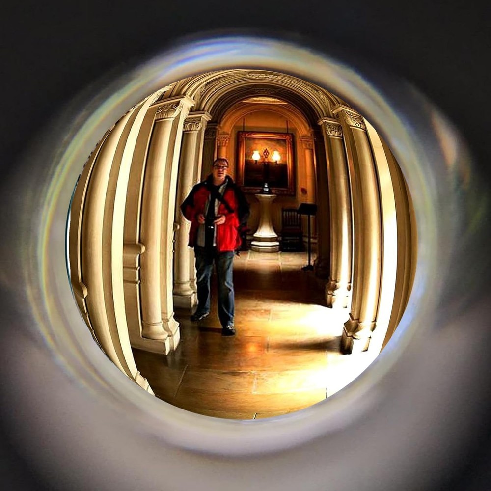 Door Viewer with 16mm Drill Bit, Solid Brass Peephole 200-degree View, Bronze