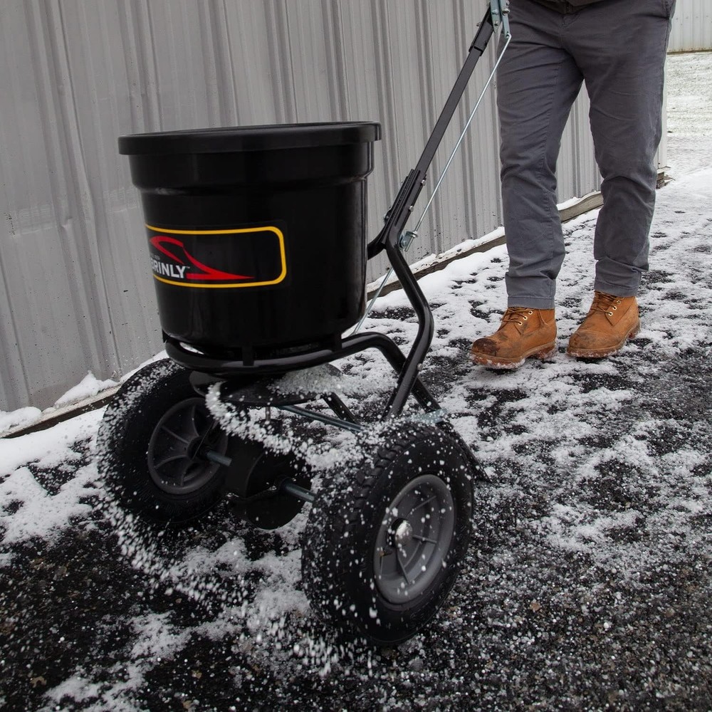Versatile 50 lb Capacity Spreader with Rust-Resistant Features & Maneuverability